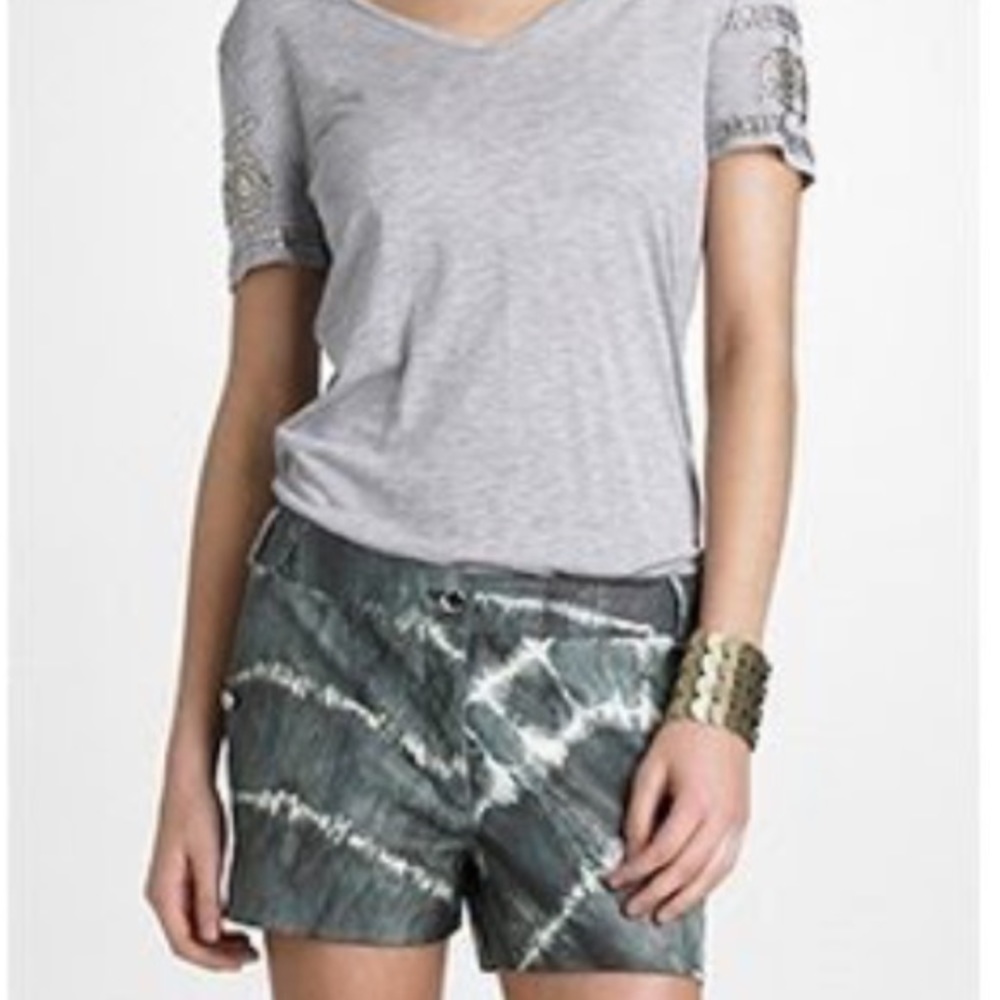 Justine Tie-die Lamb Leather Shorts